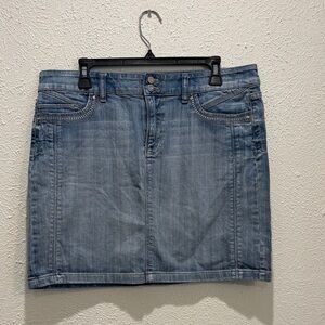 White House Black Market Light Blue Denim Mini Skirt